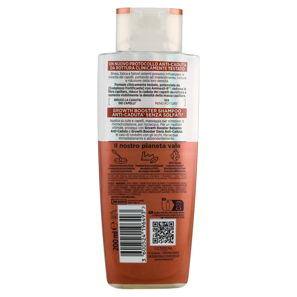 Elvive Growth Booster Shampoo Anti-Caduta, per Capelli Tendenti a Caduta e Rottura, 200 ml